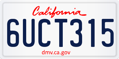 CA license plate 6UCT315