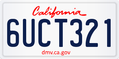 CA license plate 6UCT321