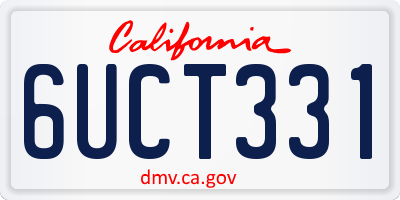 CA license plate 6UCT331