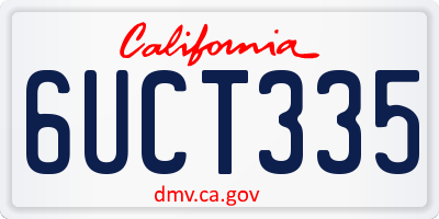 CA license plate 6UCT335