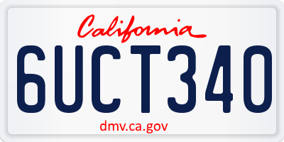 CA license plate 6UCT340
