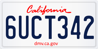CA license plate 6UCT342