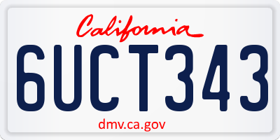 CA license plate 6UCT343