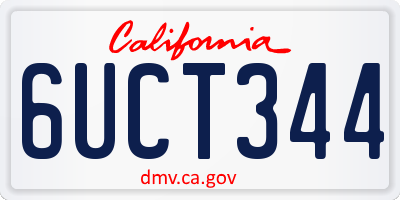 CA license plate 6UCT344