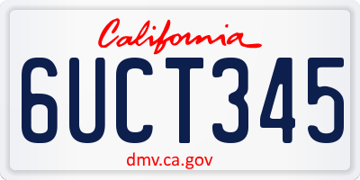 CA license plate 6UCT345