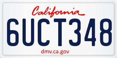 CA license plate 6UCT348