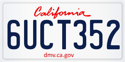 CA license plate 6UCT352