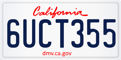 CA license plate 6UCT355