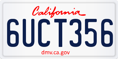 CA license plate 6UCT356