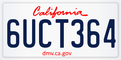 CA license plate 6UCT364