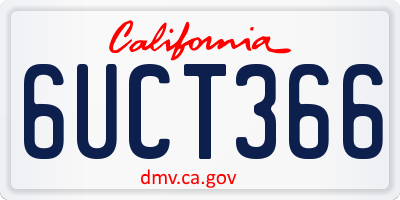 CA license plate 6UCT366