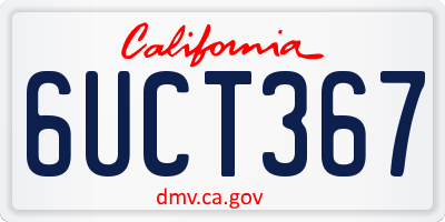CA license plate 6UCT367