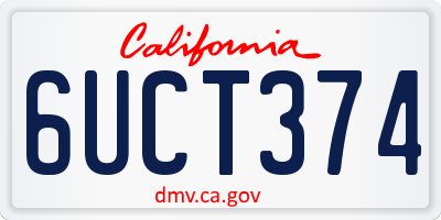 CA license plate 6UCT374