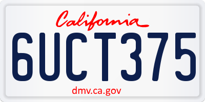 CA license plate 6UCT375
