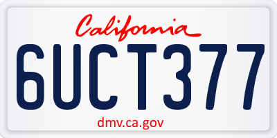 CA license plate 6UCT377