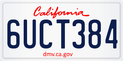 CA license plate 6UCT384