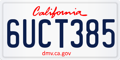 CA license plate 6UCT385