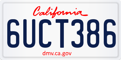 CA license plate 6UCT386