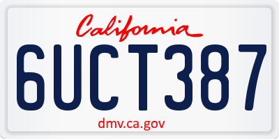 CA license plate 6UCT387