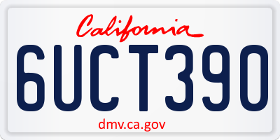 CA license plate 6UCT390