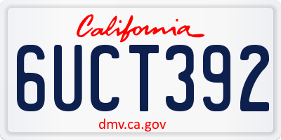 CA license plate 6UCT392
