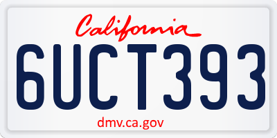 CA license plate 6UCT393