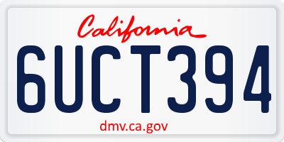 CA license plate 6UCT394