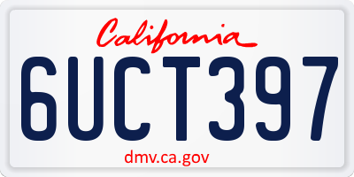 CA license plate 6UCT397