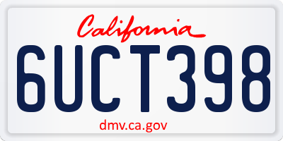 CA license plate 6UCT398