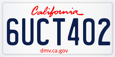 CA license plate 6UCT402