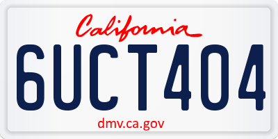CA license plate 6UCT404