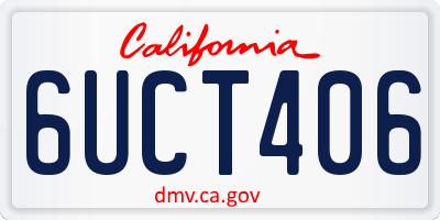 CA license plate 6UCT406