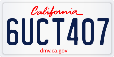 CA license plate 6UCT407