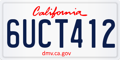 CA license plate 6UCT412