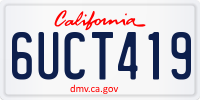CA license plate 6UCT419