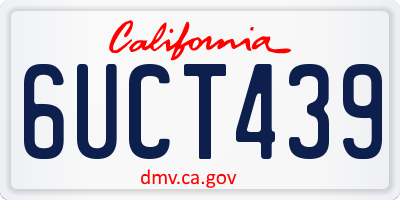 CA license plate 6UCT439