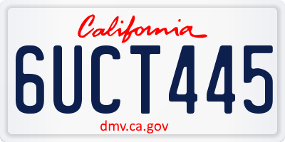 CA license plate 6UCT445
