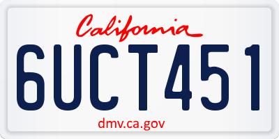 CA license plate 6UCT451