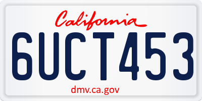 CA license plate 6UCT453