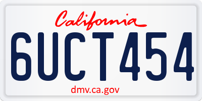 CA license plate 6UCT454
