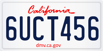 CA license plate 6UCT456