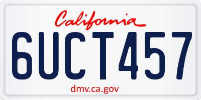CA license plate 6UCT457