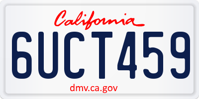 CA license plate 6UCT459