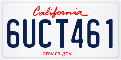 CA license plate 6UCT461