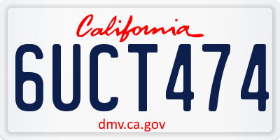 CA license plate 6UCT474