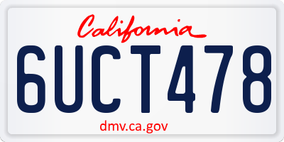 CA license plate 6UCT478