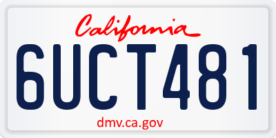 CA license plate 6UCT481