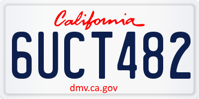 CA license plate 6UCT482