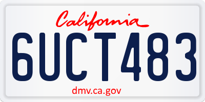 CA license plate 6UCT483