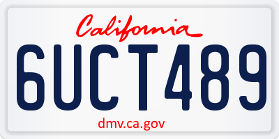 CA license plate 6UCT489